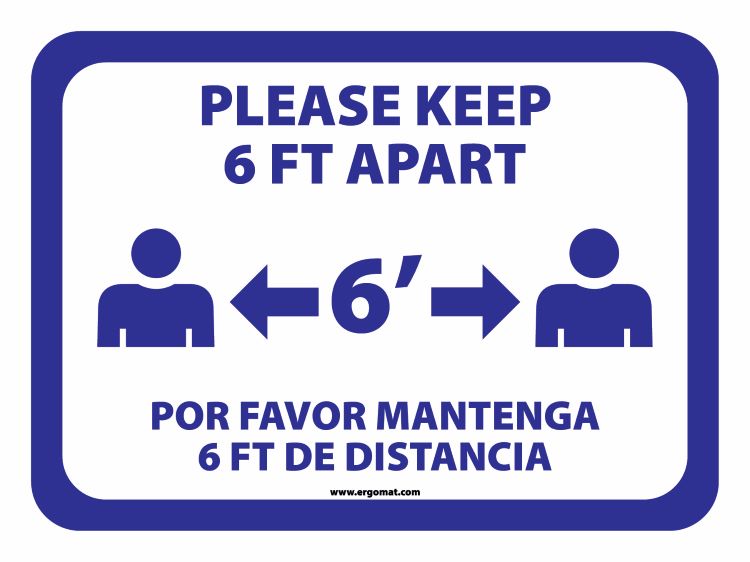 12 in. x 9 in. Social Distancing Keep 6 ft. Apart DuraStripe Sign