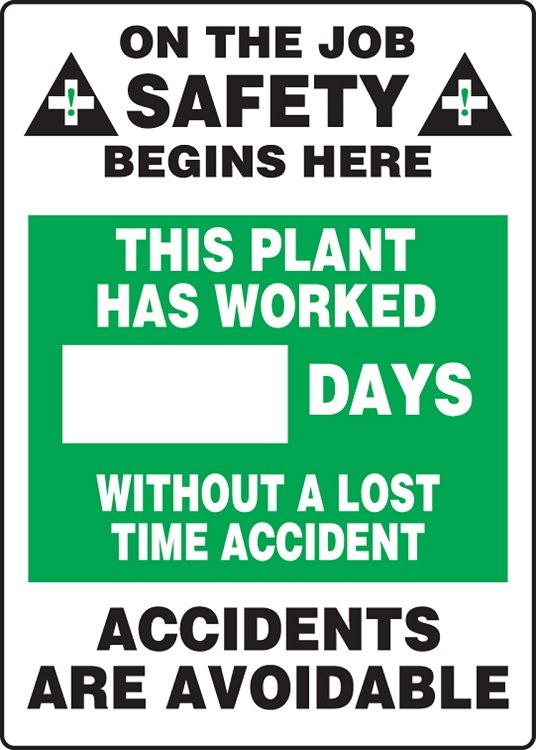 WRITE-A-DAY: This Plant Has Worked _ Days Without A Lost Time Accident 15MSR122
