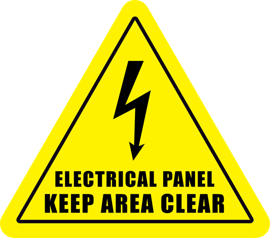 Electrical Panel Keep Area Clear Triangle Floor Sign 40S4061