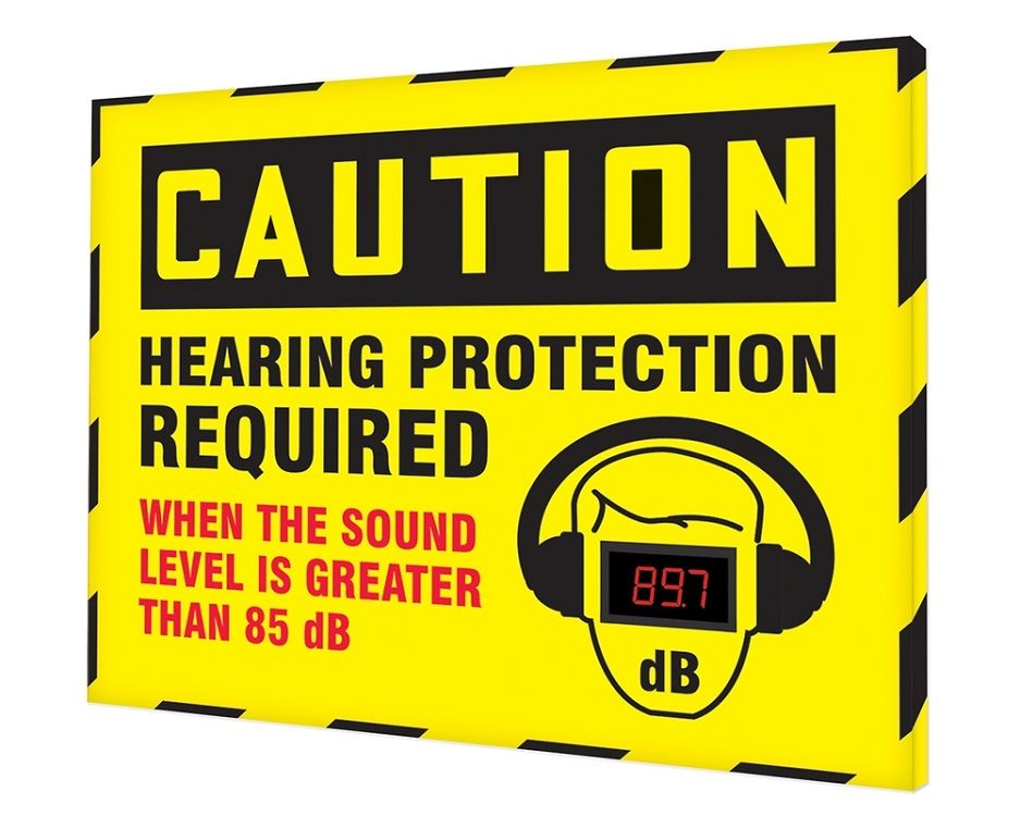 30 x 26 Caution Decibel Meter Sign - Hearing Protection Required