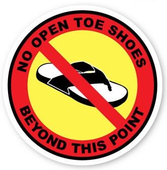 16 in. No Open Toe Shoes Beyond this Point Floor Sign 2 pk 40S4127-16