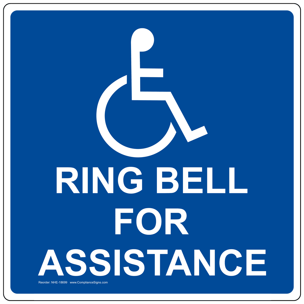 Ring Bell For Assistance Sign NHE-18699 Handicap Assistance