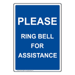 Portrait Please Ring Bell For Assistance Sign NHEP-19868