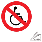 ADA Not Accessible By Wheelchair Label LABEL-PROHIB-73 Accessibility