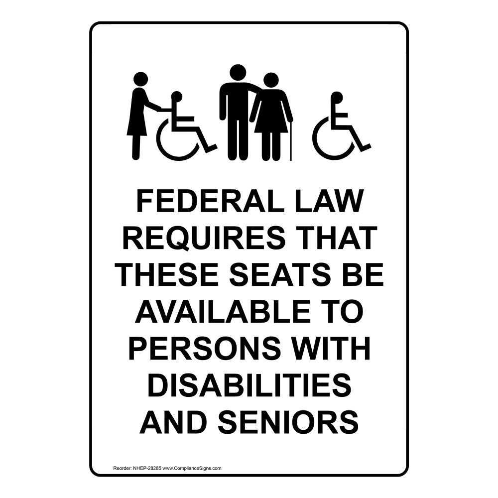 ADA Federal Law Requires That These Sign With Symbol NHE28285