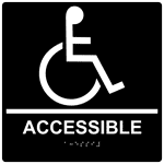 ADA Accessible Braille Sign RRE-190-99_WHTonBLK Handicap Assistance