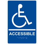ADA Accessible Braille Sign RRE-190_WHTonBLU Handicap Assistance