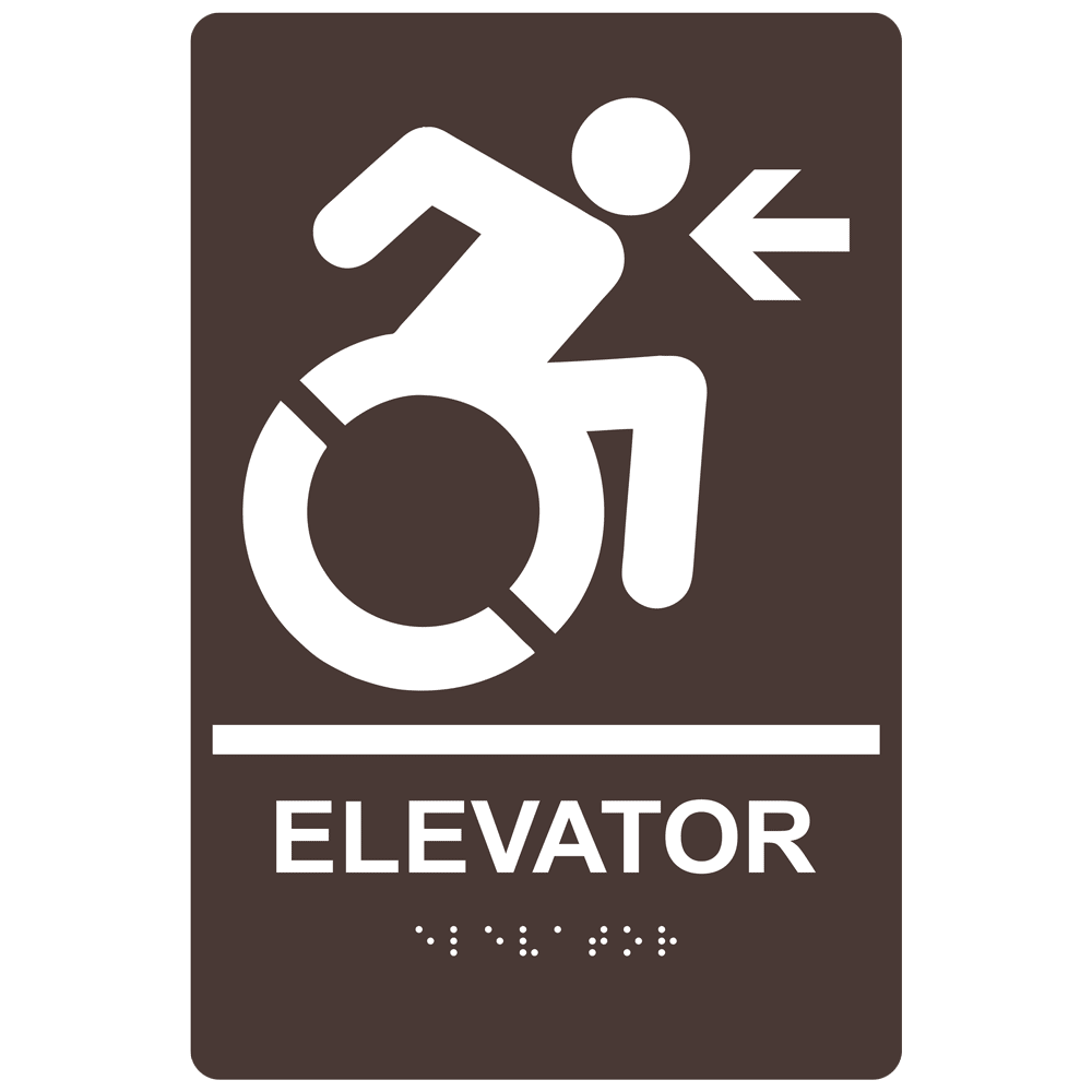 Elevator Braille Sign With Dynamic Accessibility Symbol RRE-14784R