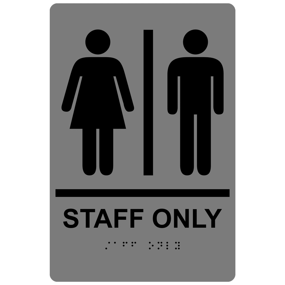 ADA Employee Restroom Braille Sign RRE805_BLKonGray Restroom General