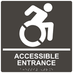 Accessible Entrance Braille Sign With Dynamic Accessibility Symbol RRE-28982R-99_WHTonCHGRY