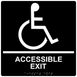 ADA Accessible Exit Braille Sign RRE-17819-99_WHTonBLK Enter / Exit
