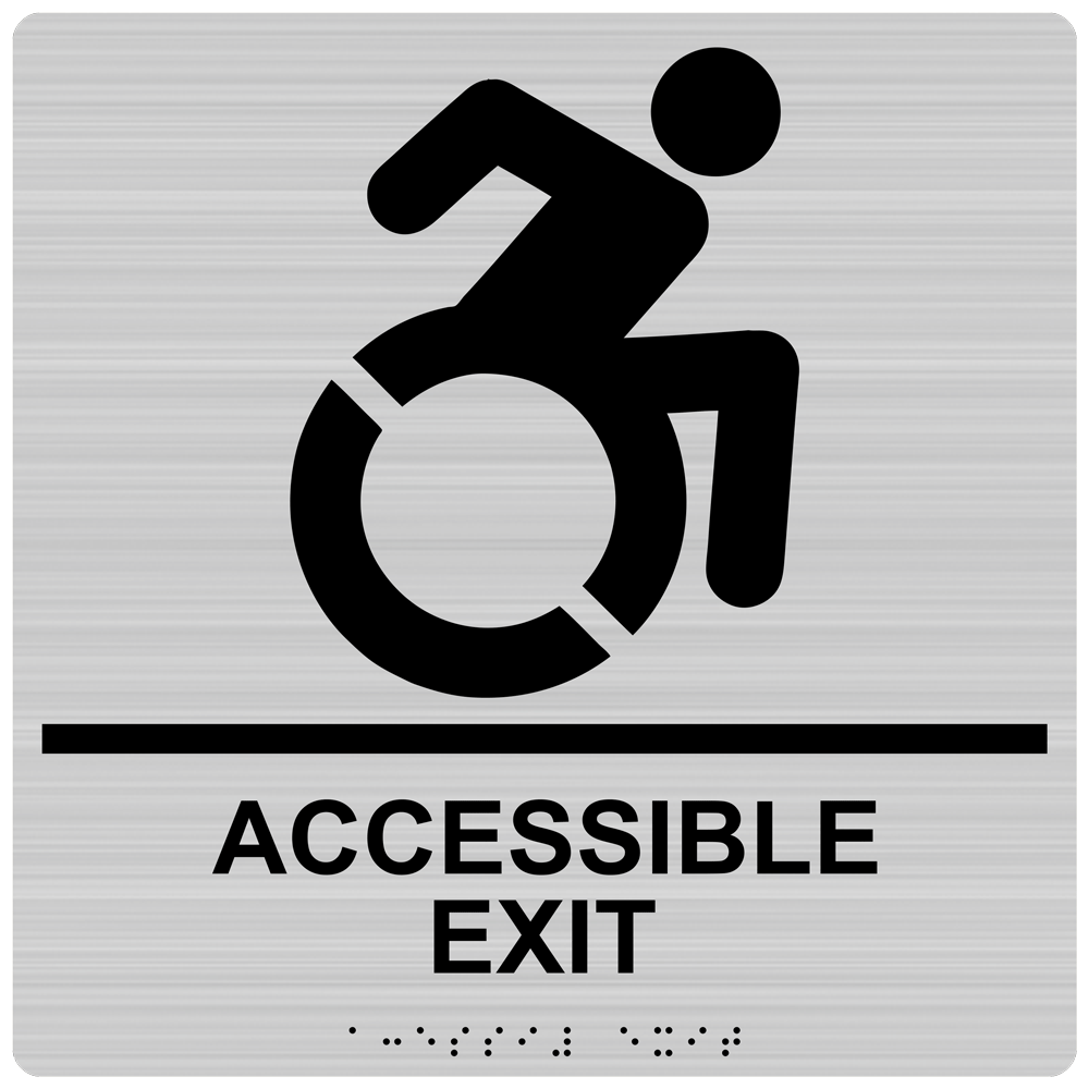 New YorkConnecticut ADA Accessible Sign RRE17819R99_BLKonBRSLVR