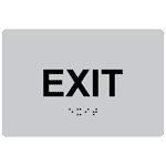 ADA Exit Braille Sign RRE-655_BLKonSLVR Enter / Exit