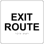 ADA Exit Route Braille Sign RRE-660_BLKonWHT Enter / Exit