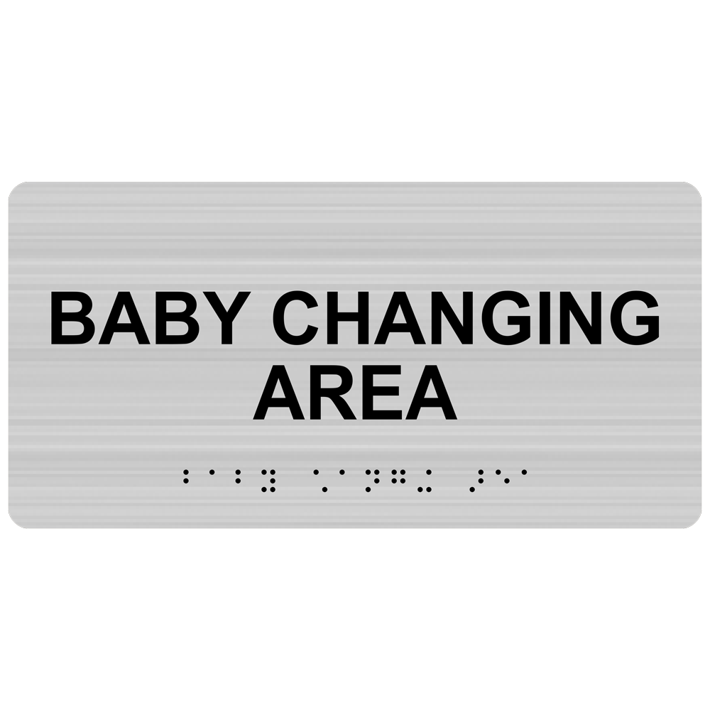ADA Baby Changing Area (Braille = Sign RSME265_BLKonBRSLVR