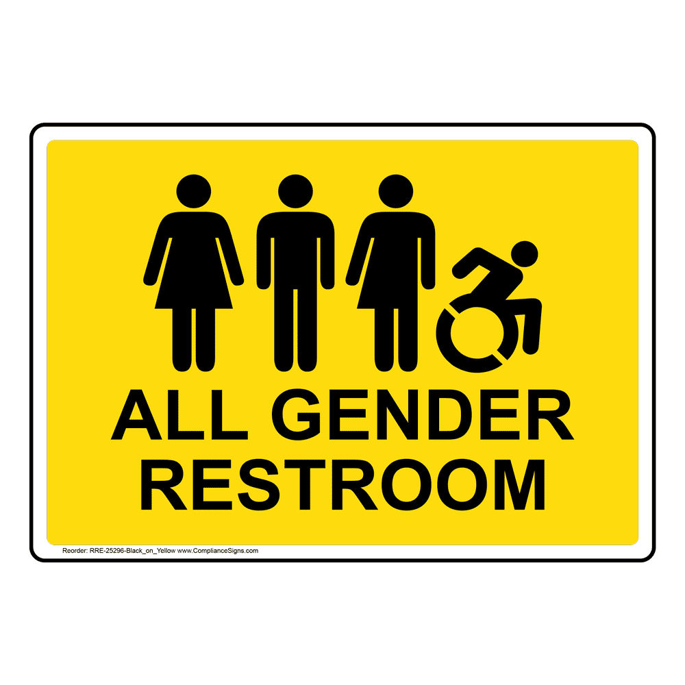 All Gender Restroom Sign With Dynamic Accessibility Symbol RRE-25296 ...