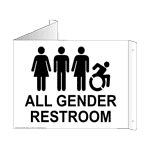 All Gender Restroom Sign With Dynamic Accessibility Symbol RRE-25296Tri-BLKonWHT