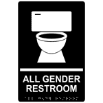 ADA All Gender Restroom Sign RRE-25422_WHTonBLK Gender Neutral