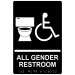 ADA All Gender Restroom Sign RRE-25425_WHTonBLK Gender Neutral