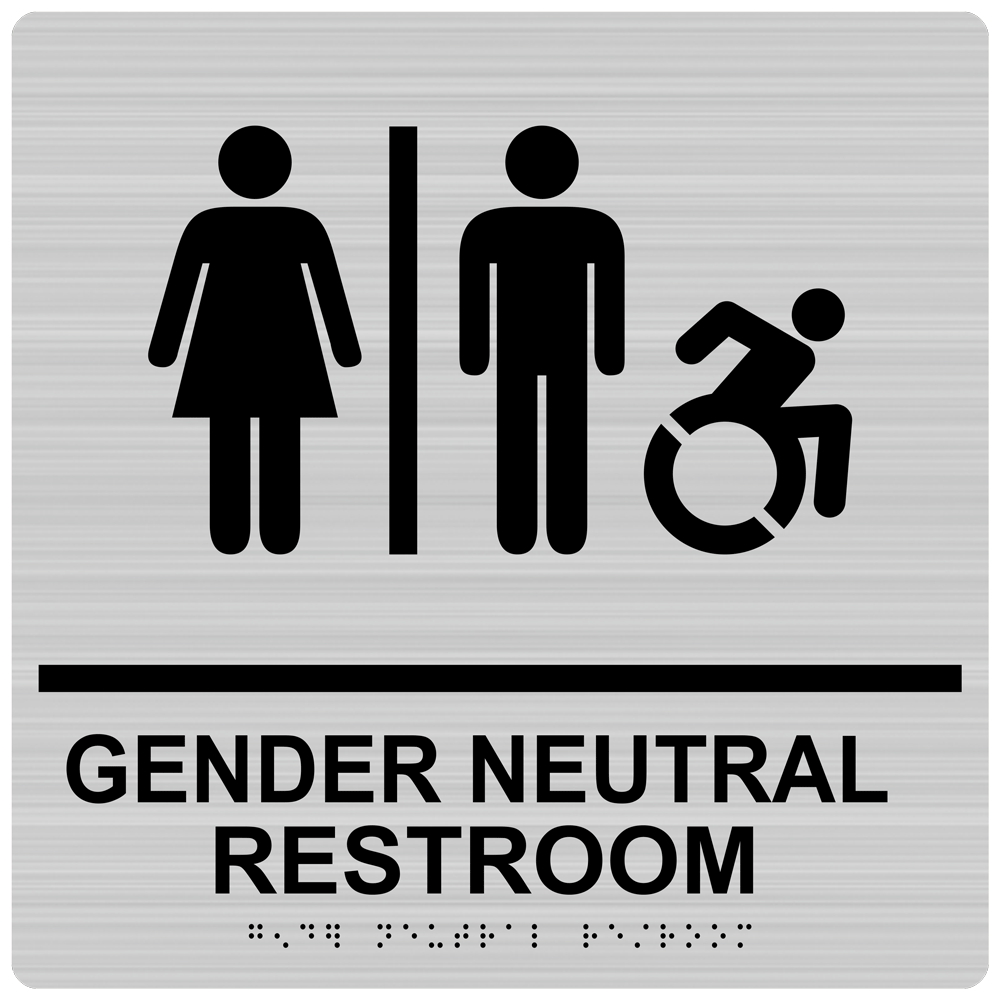 New YorkConnecticut ADA Gender Sign RRE31036R99_BLKonBRSLVR