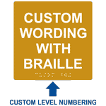 ADA Custom Wording Braille Sign RRE-680-CUSTOM_WHTonGLD Information