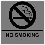 ADA No Smoking Braille Sign RRE-195-99_BLKonGray No Smoking