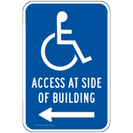 ADA Access At Side Of Building Sign PKE-20700 Parking Handicapped
