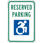 Reserved Parking Sign With Dynamic Accessibility Symbol PKE-27896