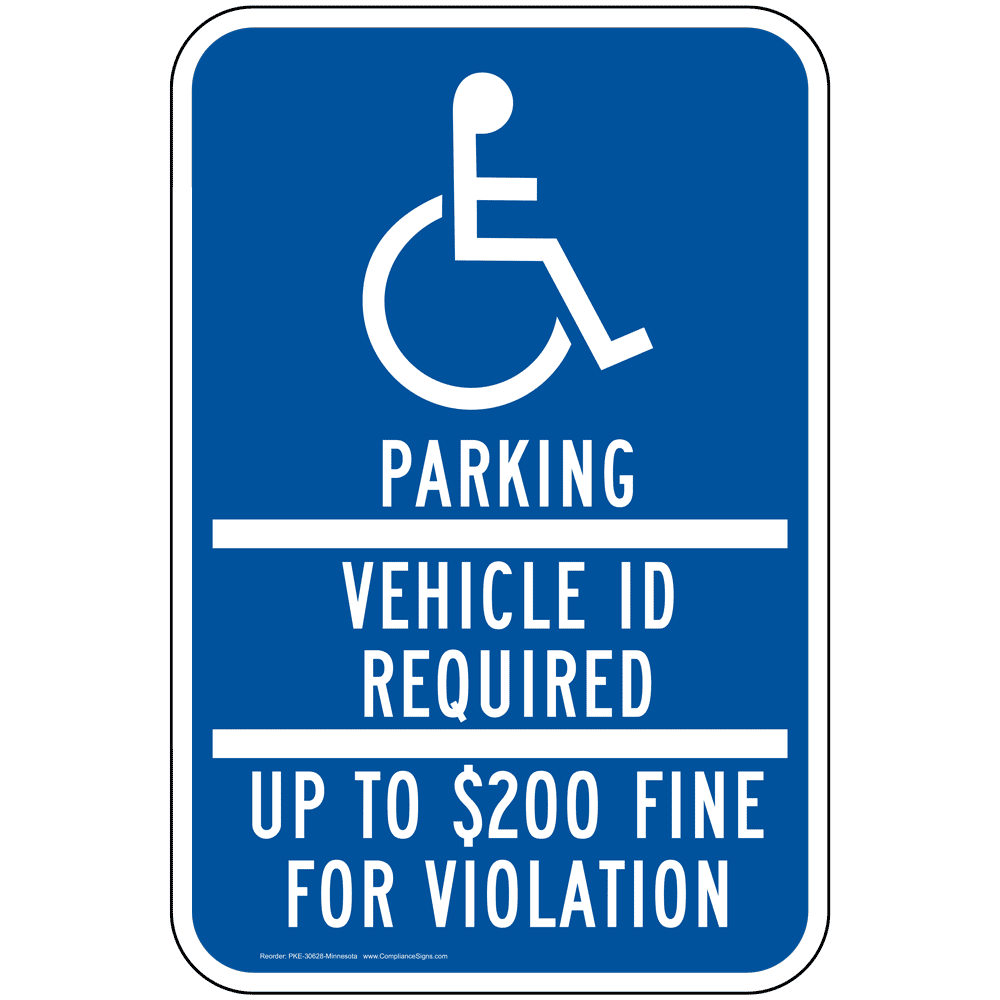 Portrait Minnesota ADA Parking Reflective Sign PKE30628MN