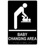 ADA Baby Changing Area Braille Sign RRE-175_WHTonBLK Restroom General