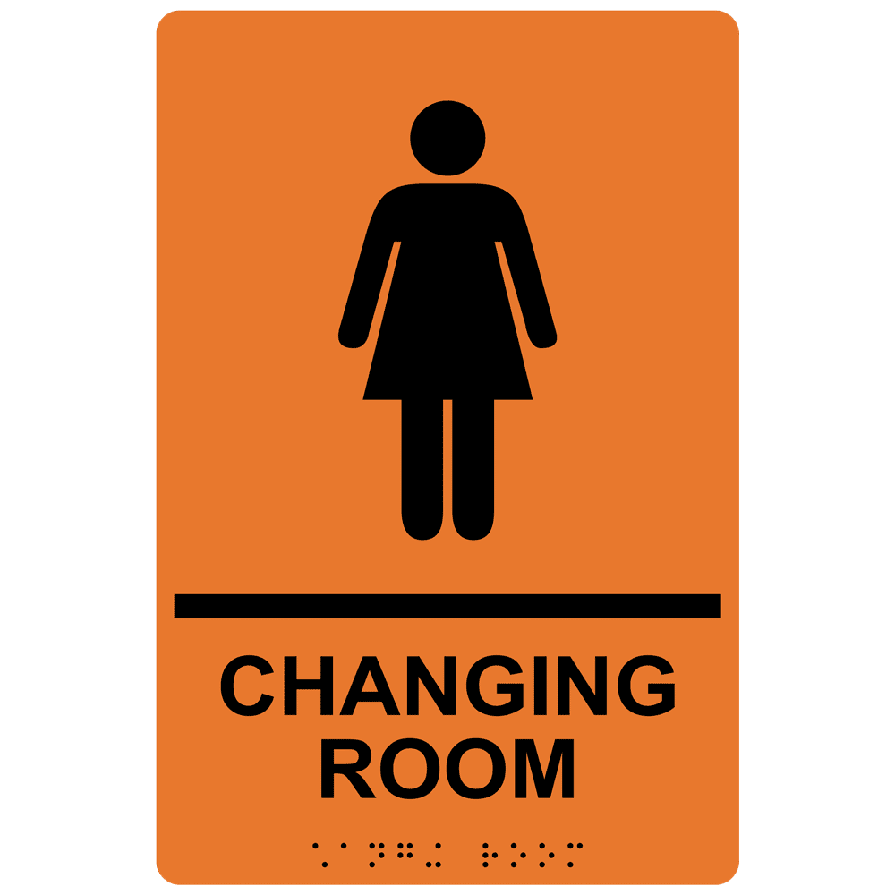Portrait ADA Womens Changing Room Braille Sign RRE14776_BLUonWHT