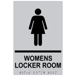 ADA Womens Locker Room With Symbol Braille Sign RRE-695_BLKonSLVR