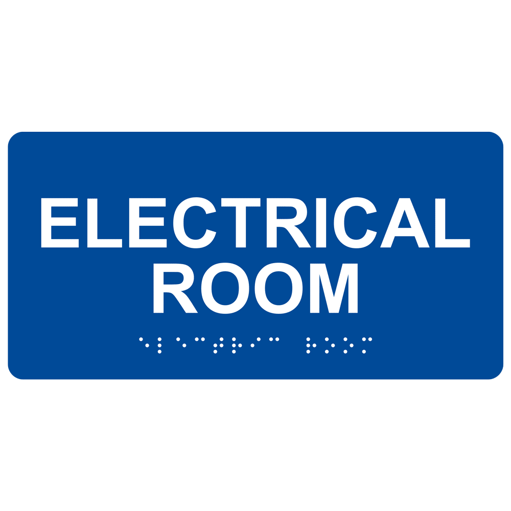 ADA Electrical Room Braille Sign RSME302_WHTonBLU