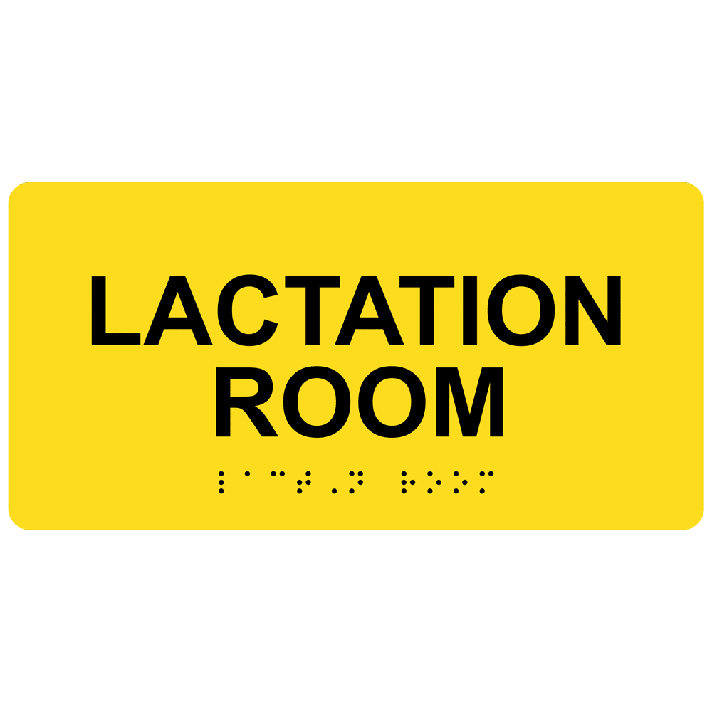 ADA Lactation Room Braille Sign RSME37153BLKonYLW