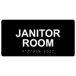ADA Janitor Room Braille Sign RSME-377_WHTonBLK