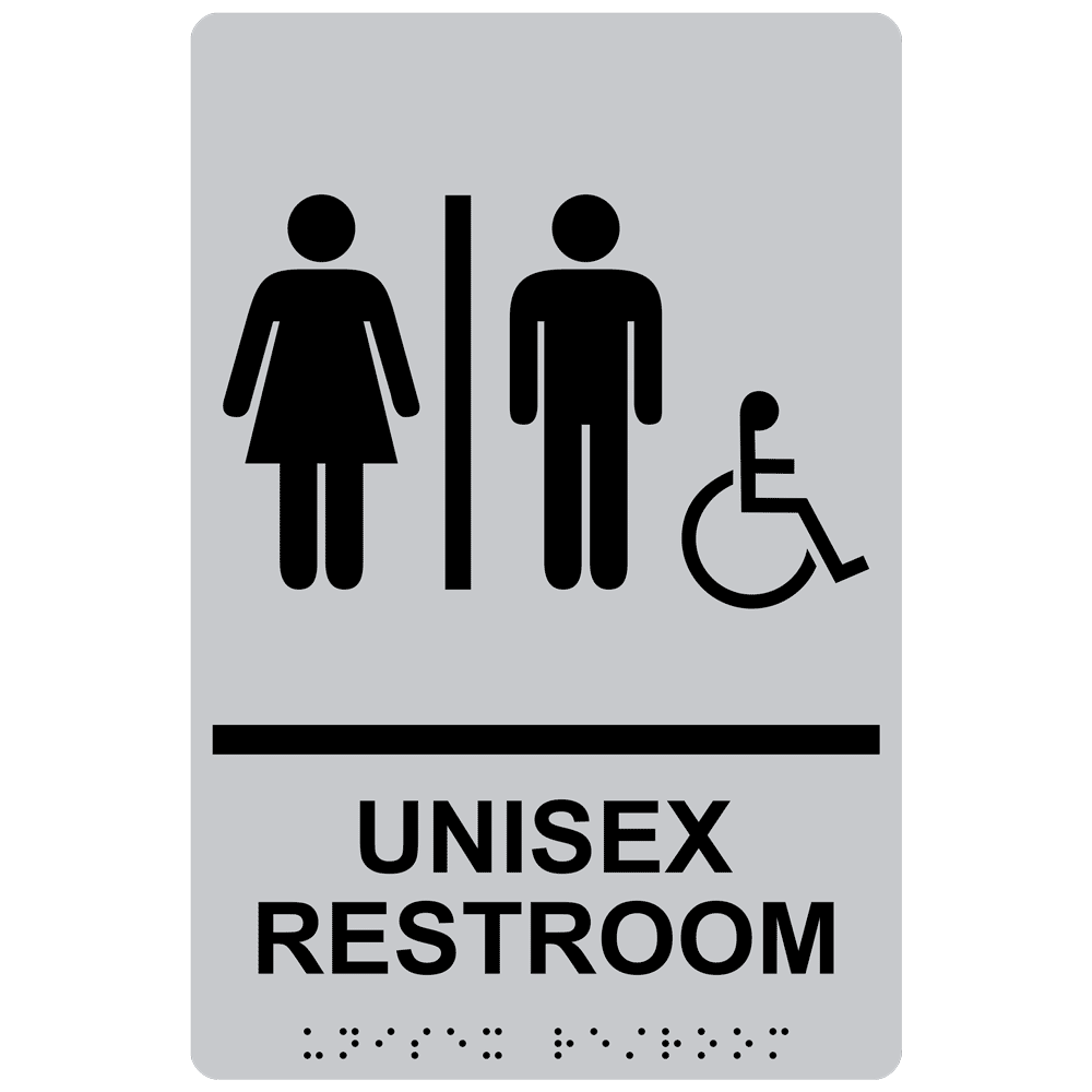 ADA Unisex Restroom With Symbol Braille Sign RRE14845