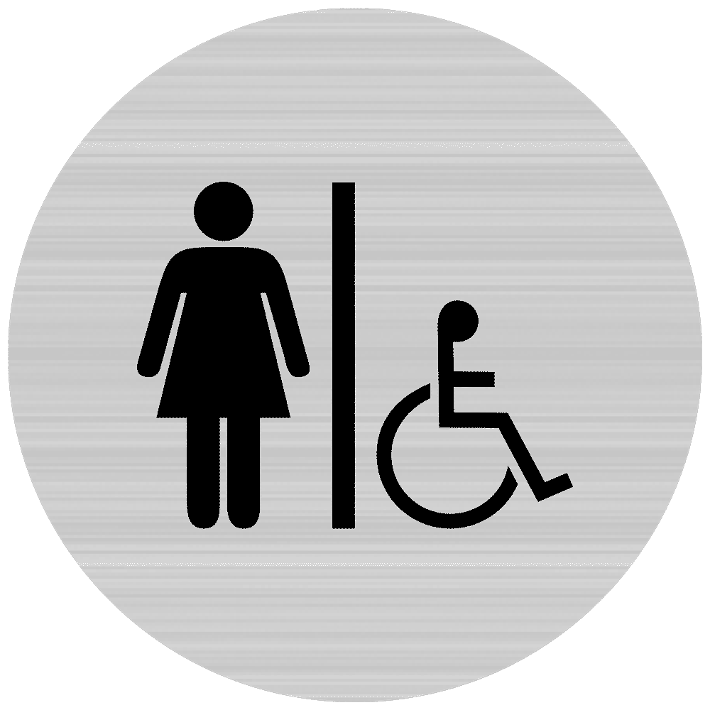 Gray/White California Women Restroom Door Sign 