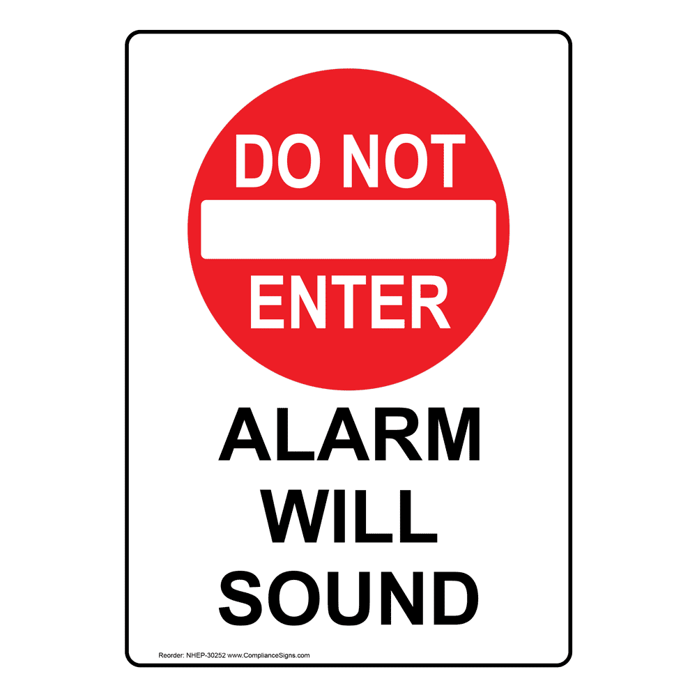 Portrait Alarm Will Sound Sign With Symbol NHEP30252