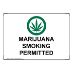 Marijuana Smoking Permitted Sign With Symbol NHE-43055
