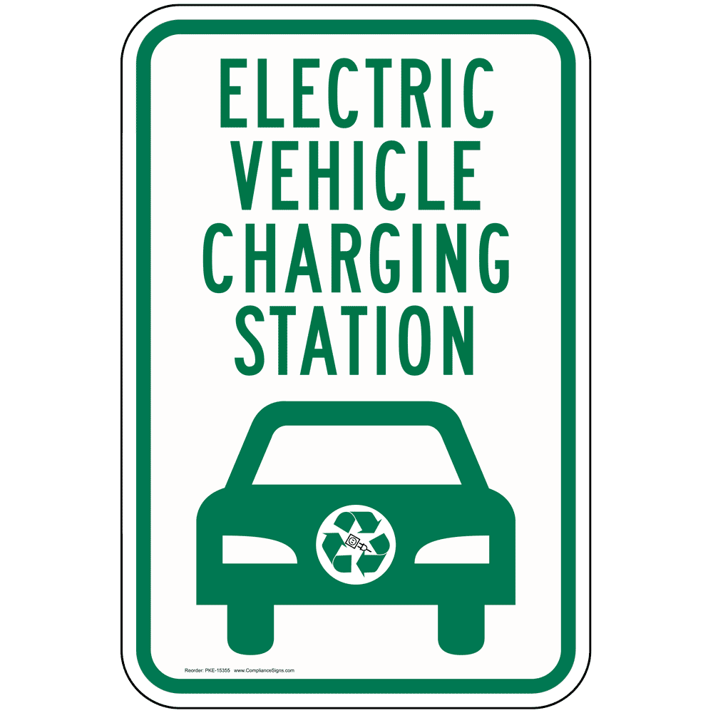 Electric Vehicle Charging Station Sign PKE15355 Alternative Fuel