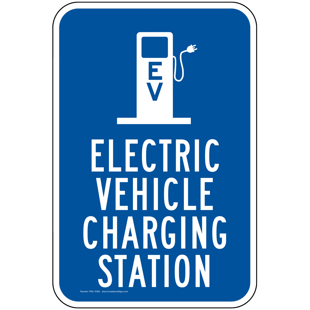 Electric Vehicle Charging Station Sign PKE15362 Alternative Fuel