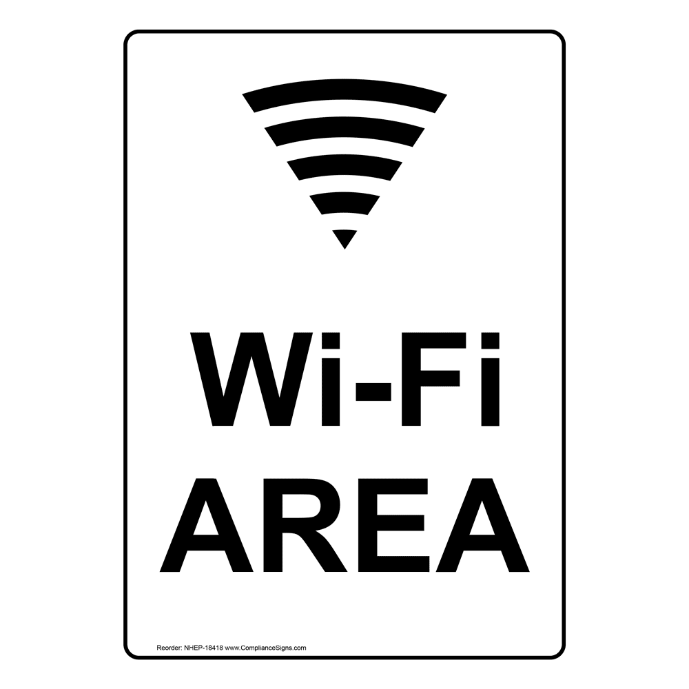 Portrait Wi-Fi Area Sign With Symbol NHEP-18418