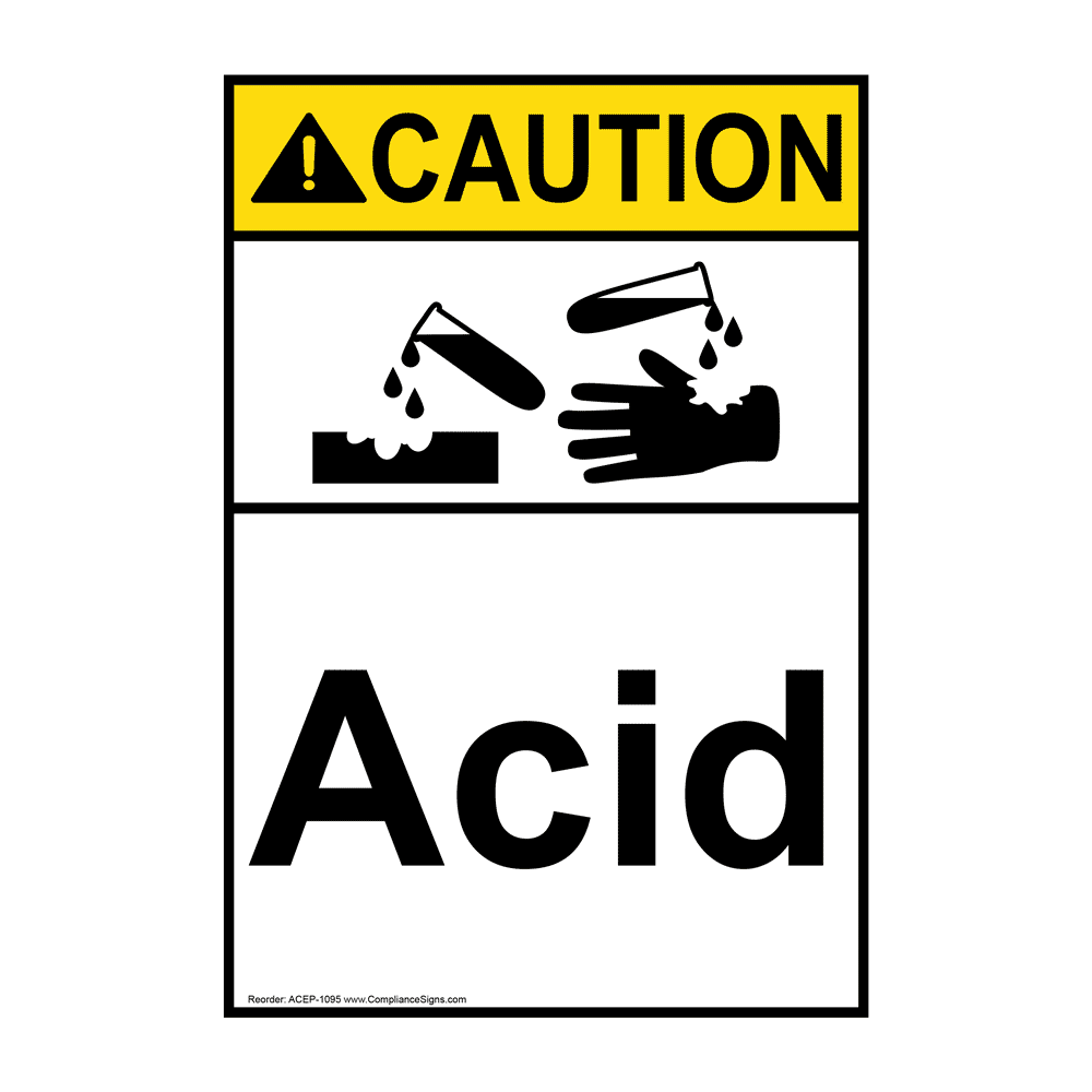 Portrait ANSI DANGER Acid Sign ADEP1095 Hazmat Acid