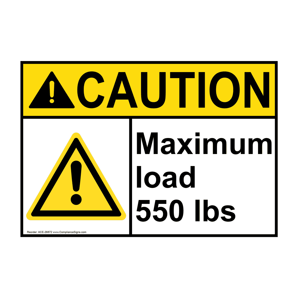 ANSI NOTICE Maximum Rack Capacity Per Level 3600 Lbs Sign ANE26867