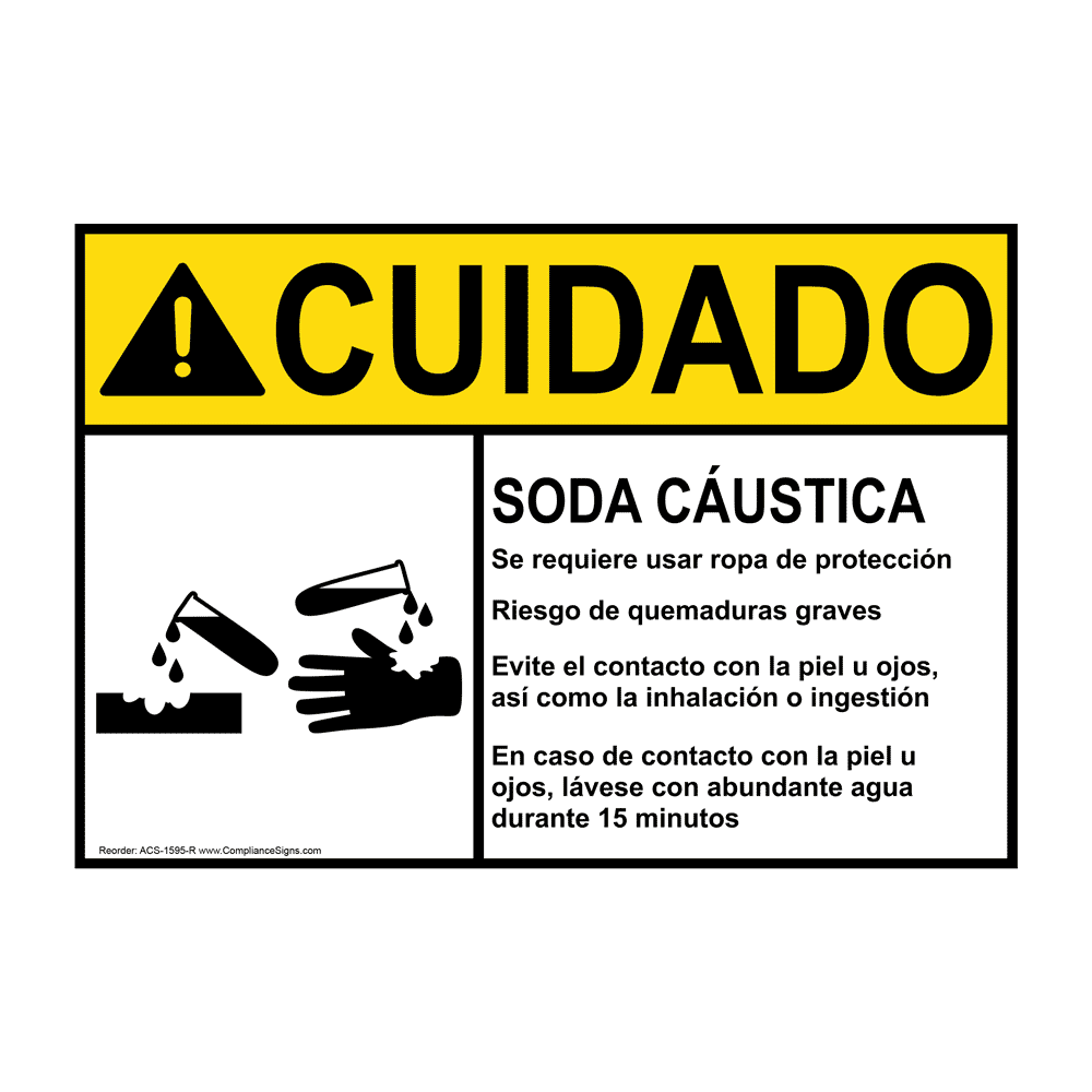 Caustic Soda Sign ADE27833 Hazmat Caustic