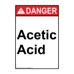Portrait ANSI Acetic Acid Sign ADEP-37250
