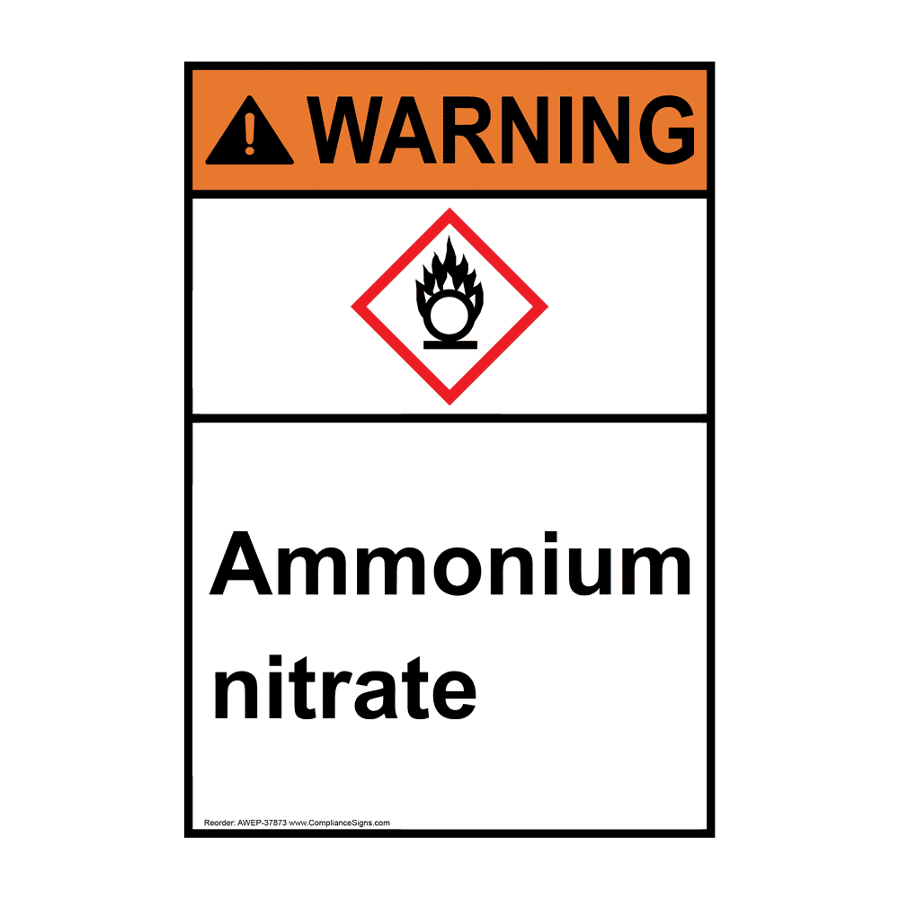 ANSIGHS Ammonium Nitrate Sign With Symbol AWE37873