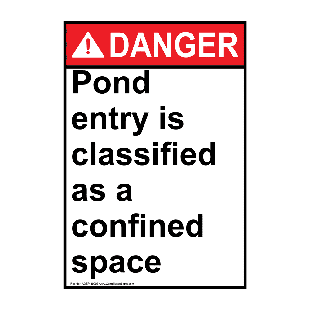 Portrait ANSI DANGER Confined Space May Contain Methane Gas Sign ADEP7973