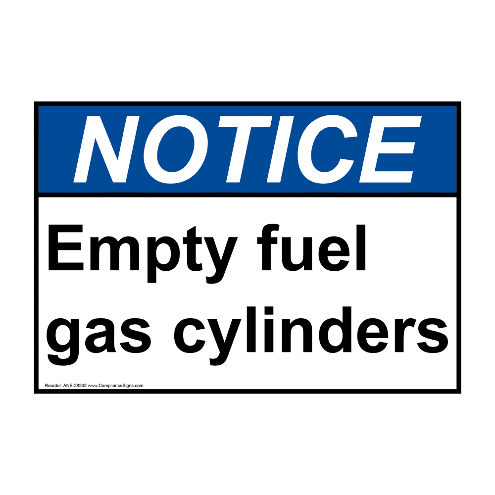 ANSI Empty Fuel Gas Cylinders Sign ANE28242