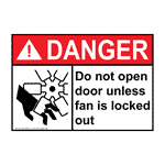 ANSI DANGER Do Not Open Door Unless Sign With Symbol ADE-28565
